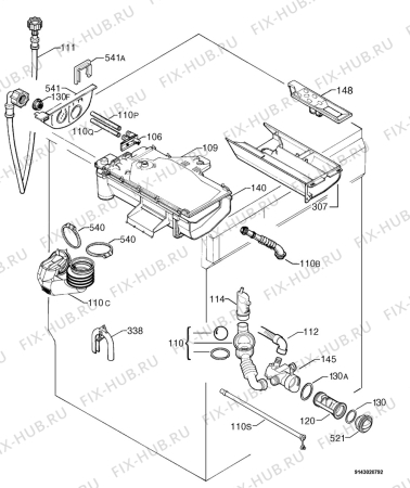 Взрыв-схема стиральной машины Aeg Electrolux L5011 - Схема узла Hydraulic System 272